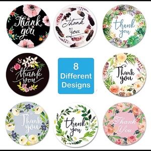 Thank you stickers modern chic boho labels flowers